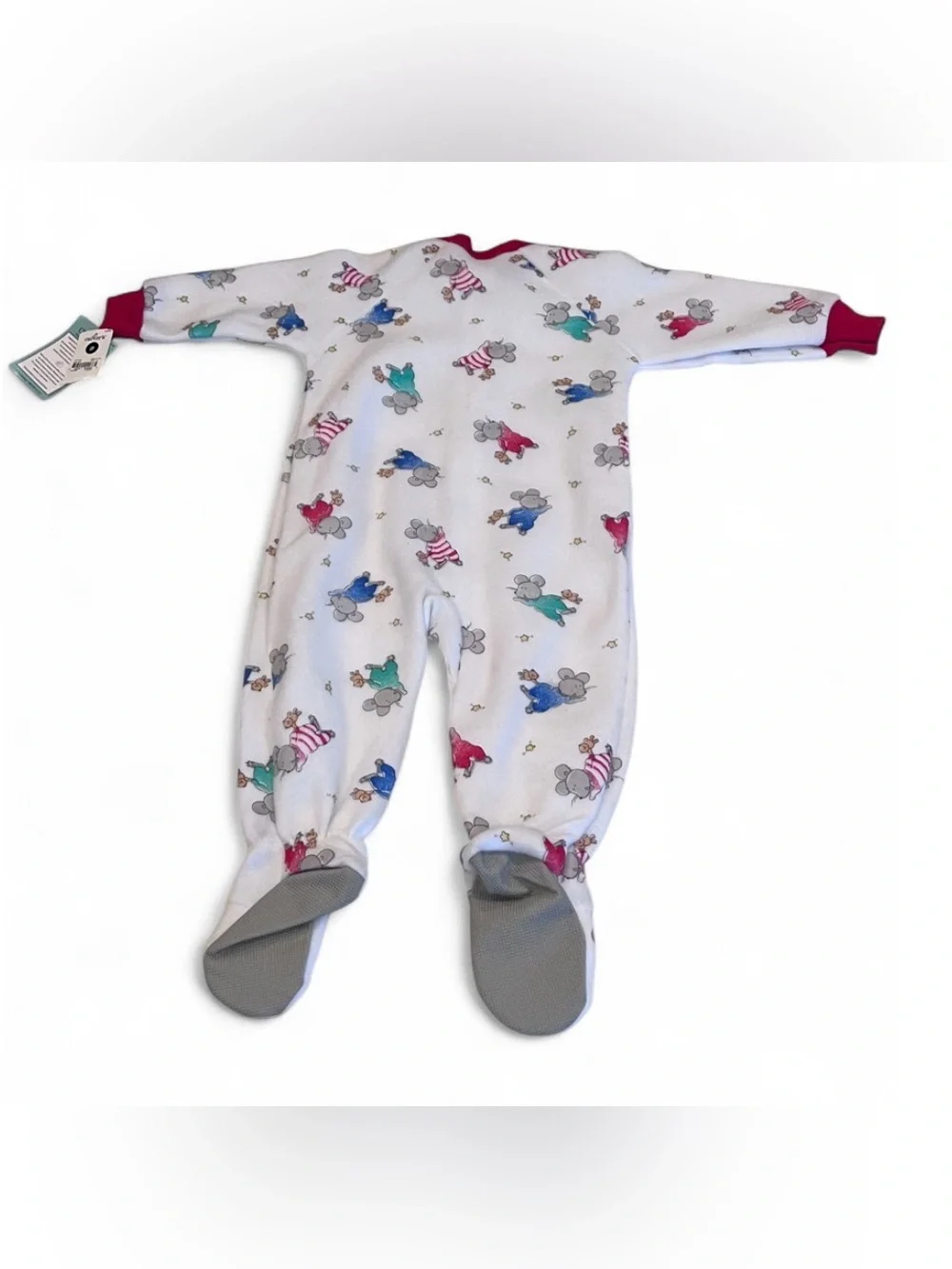 NWT VTG Carter’s Fuzzy Fleece Sleepwear 1 Piece Mouse Print Pajamas 18M